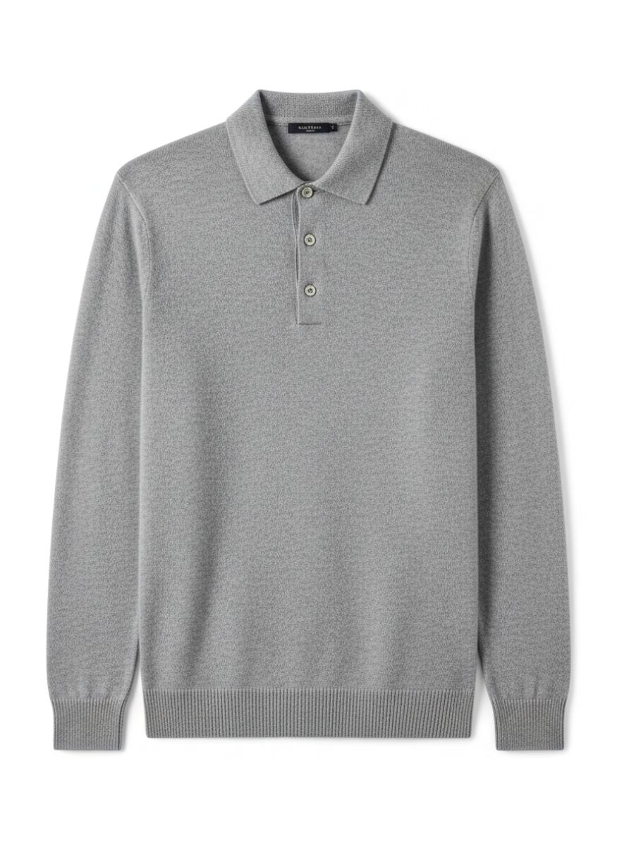 Cashmere-Cotton Knit Polo