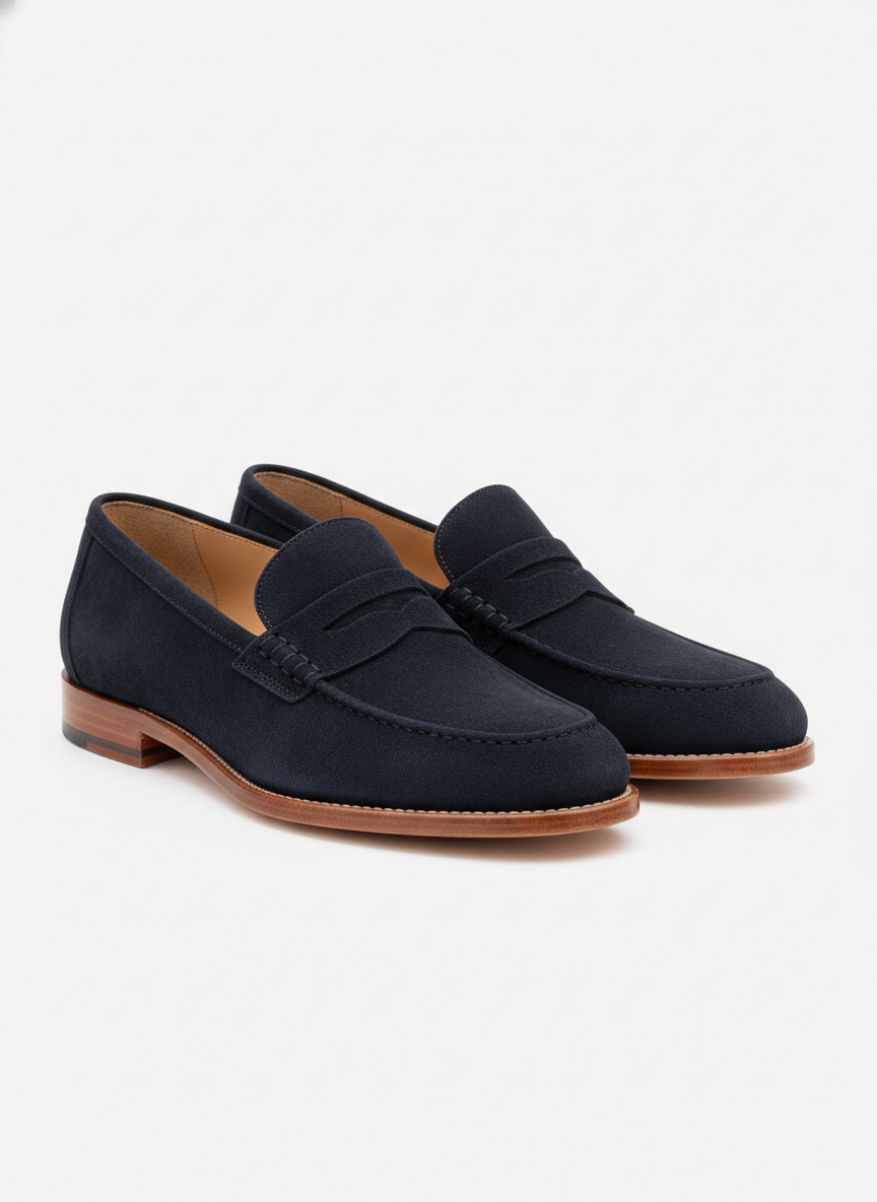 Italian Suede Penny Loafers